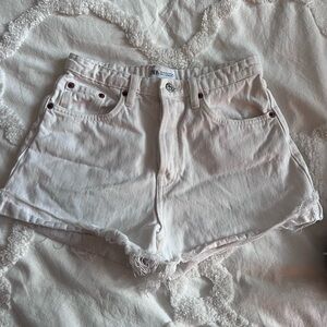 White Zara Jean shorts